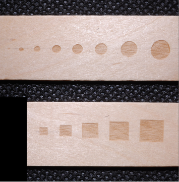 スキャナ付き炭酸ガスレーザーコアでの切削面