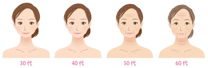 加齢による顔の老化
